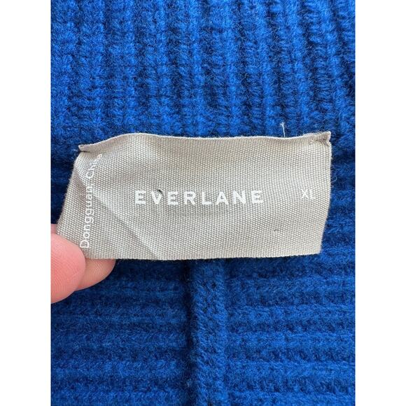Everlane Women Half Zip Wool Sweater Size XL Blue High Neck Preppy Outdoors Fall - Picture 8 of 13